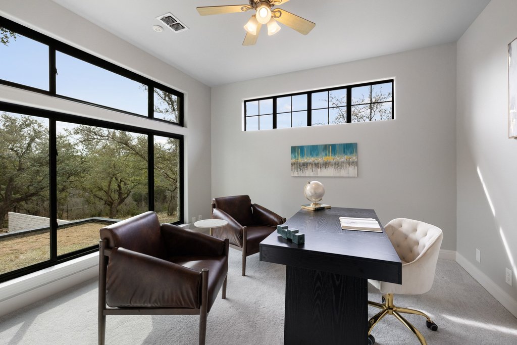 4018 Bee Creek Road Spicewood, TX 78669 - Photo 28 of 40 Private office with double doors, closet and large windows. Can easily function as a bedroom.