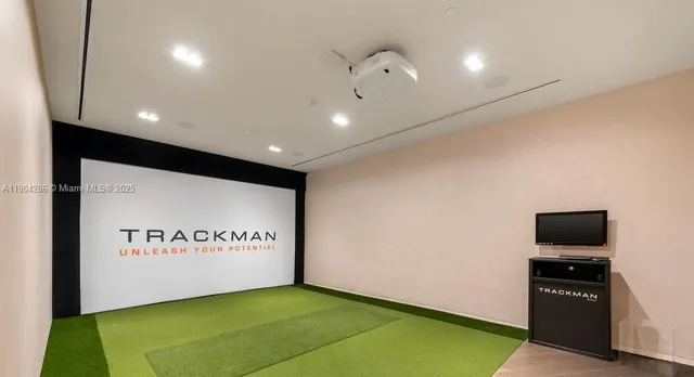 a view of a projector room with a projector