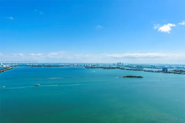 a view of an ocean and beach