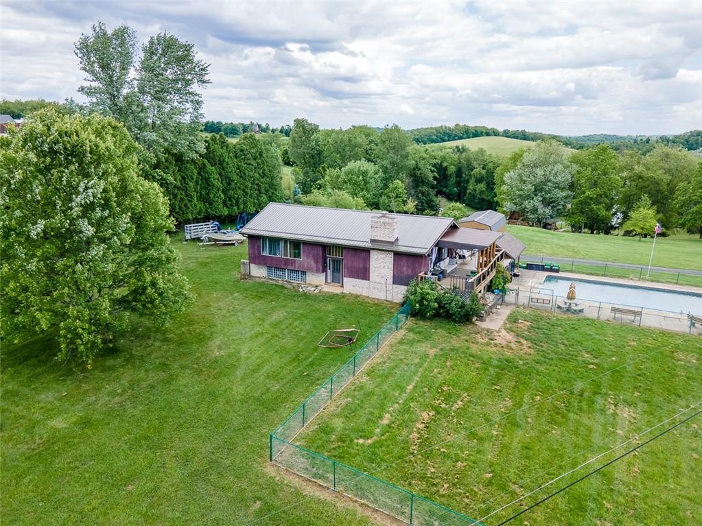 181 Hamtom Road Eighty Four, PA 15330 - Photo 6 of 42 aerial view of a house with a big yard potted plants and large trees