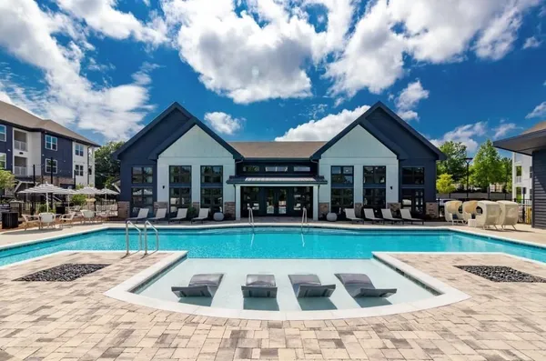 a view of outdoor space yard swimming pool and patio