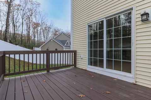 a view of wooden deck