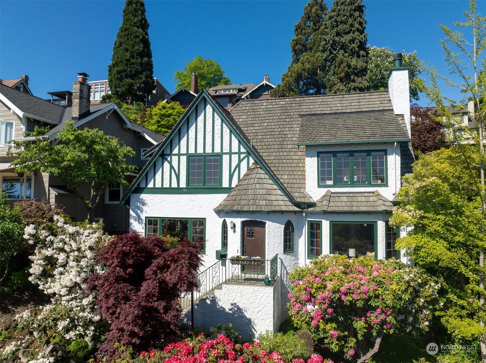 front view of a house with a small yard