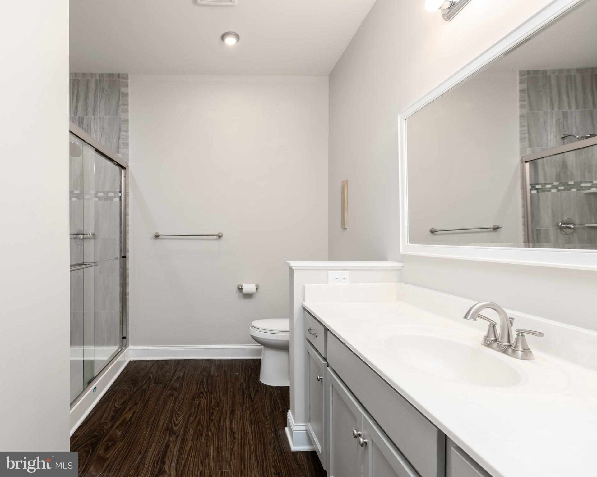 1415 Whispering Woods Road Middletown, DE 19709 - Photo 31 of 42 a bathroom with a sink a toilet a shower and a mirror