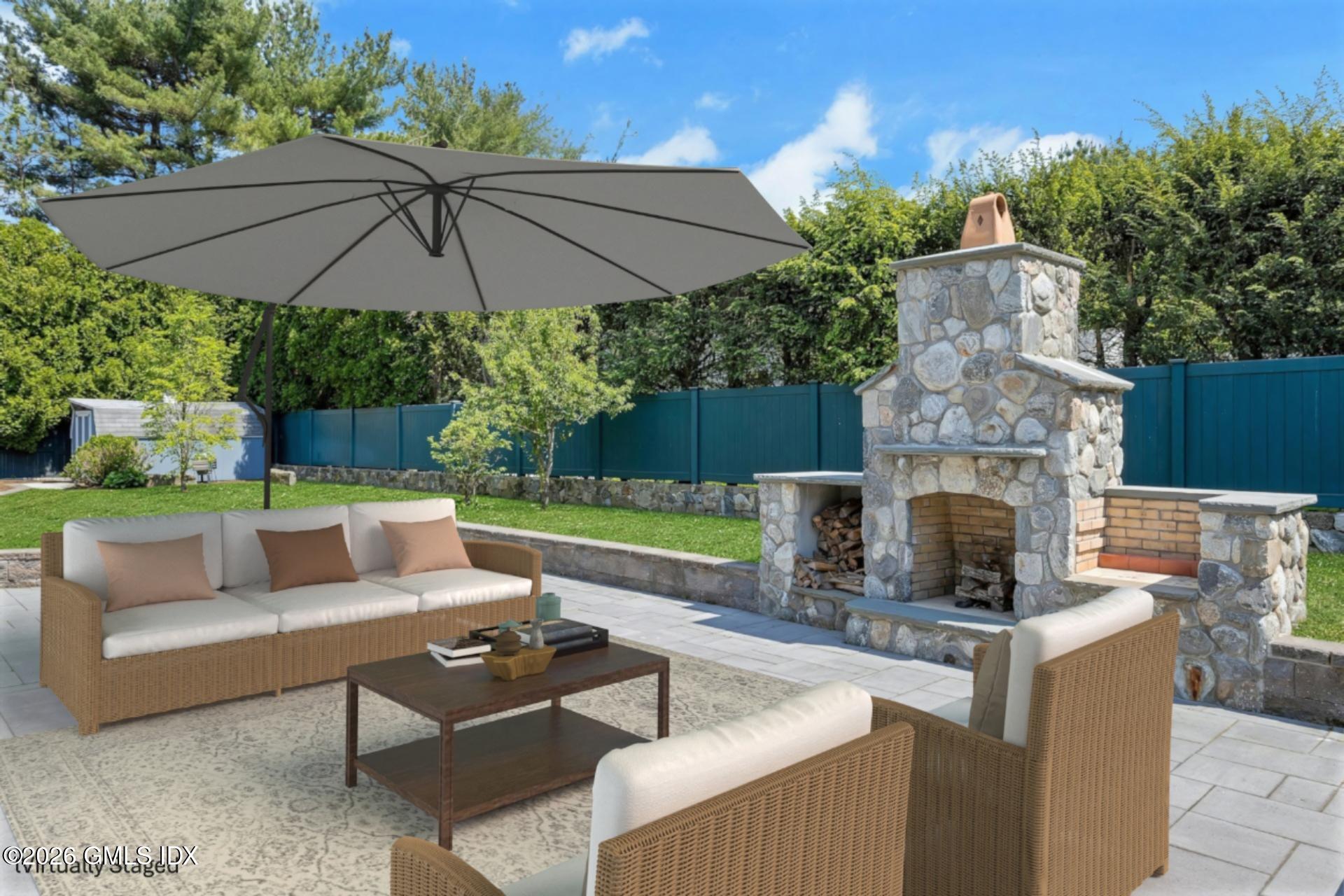 74 Glen Ridge Road Greenwich, CT 06831 - Photo 16 of 19 Patio W/ Fireplace