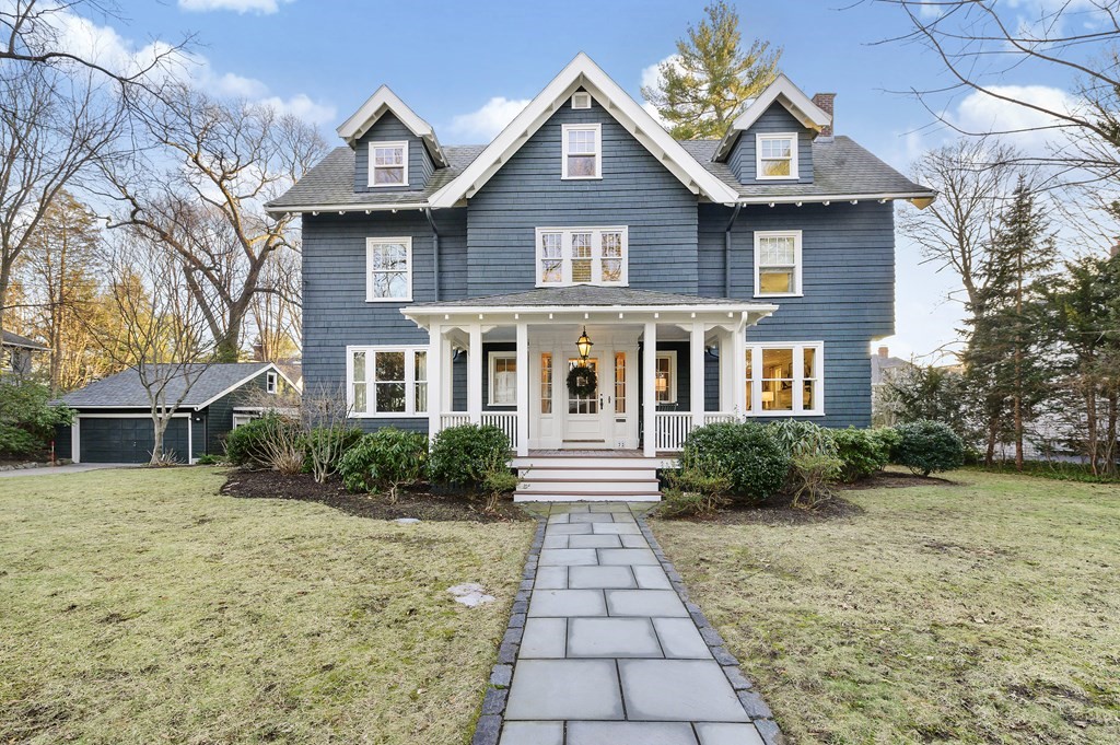 72 Pine Ridge Road Newton, MA 02468 - Photo 1 of 41 a front view of a house with garden