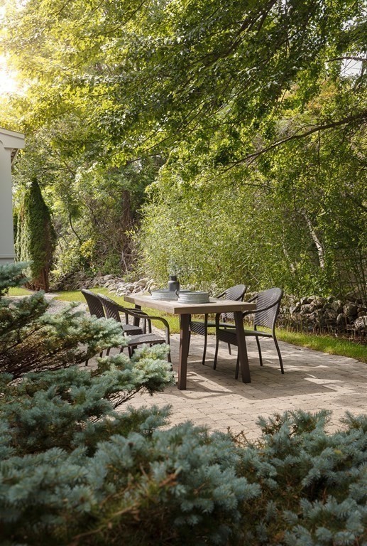 150 Fletcher Road Belmont, MA 02478 - Photo 18 of 33 a view of a bench in a backyard