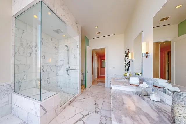 a bathroom with a shower
