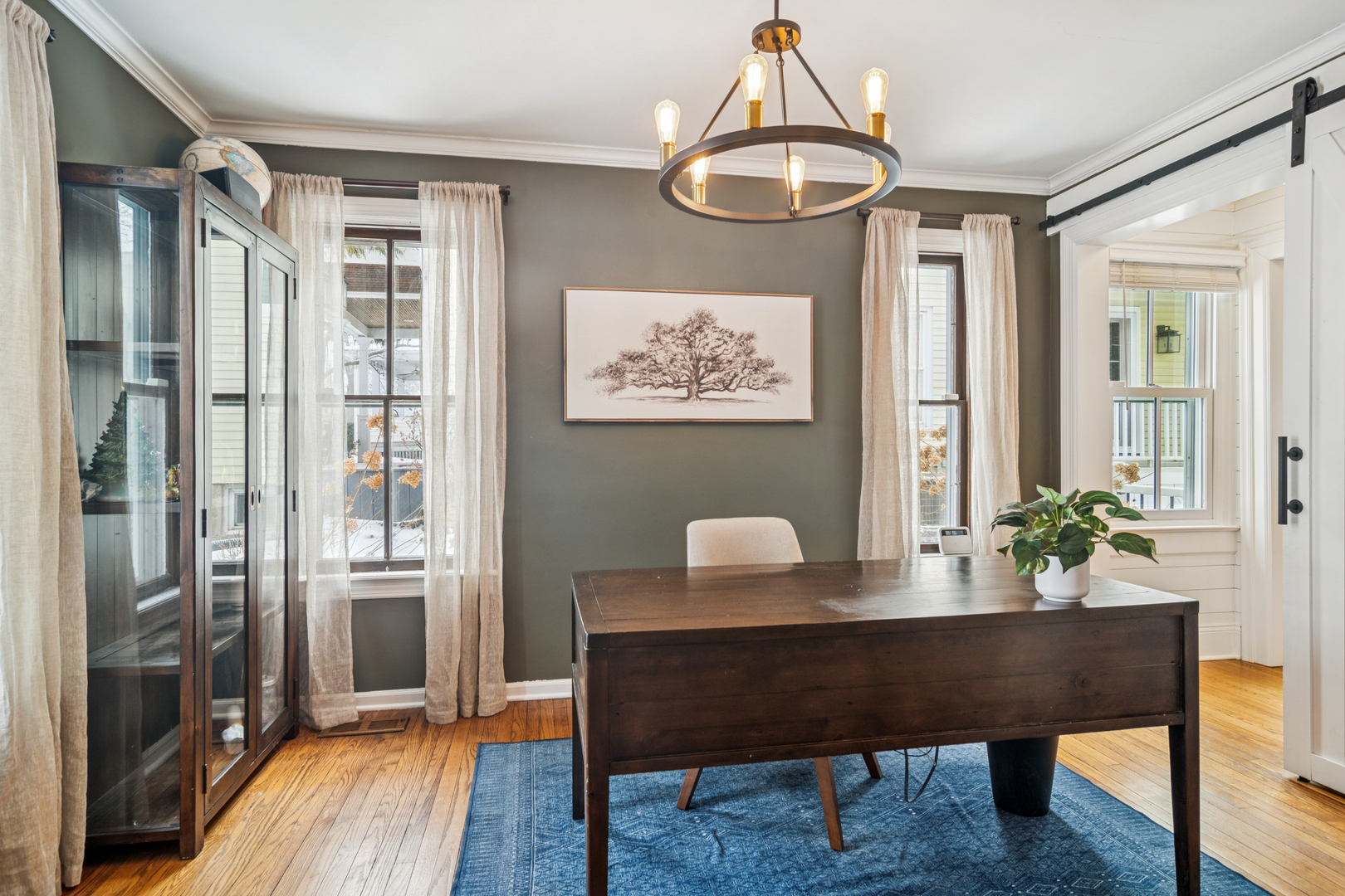 526 South Grove Avenue Barrington, IL 60010 - Photo 22 of 50 a workspace room with furniture and wooden floor