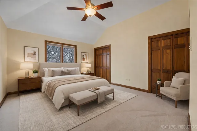 a room with gym equipment and a view of bedroom