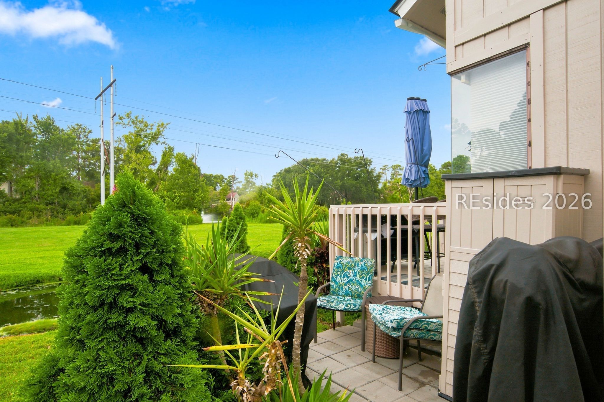 5 Gumtree Road, Unit F5 Hilton Head Island, SC 29926 - Photo 24 of 36 Lovely outdoor deck area with TV and fans included