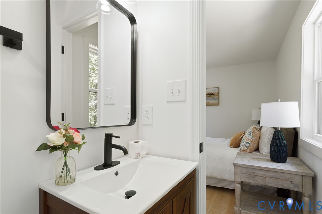 3056 Davis Mill Road Goochland, VA 23063 - Photo 27 of 46 Bathroom vanity featuring a white rectangular sink