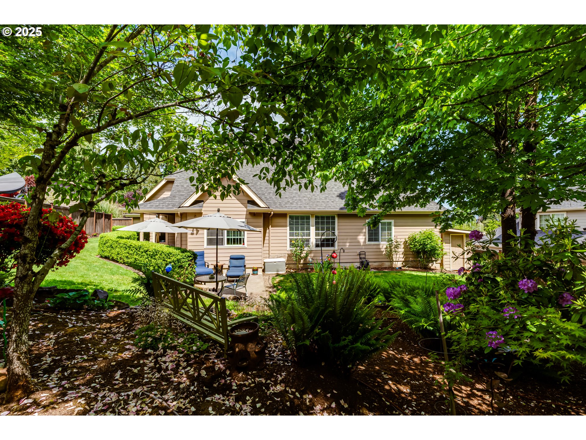 6111 Fernhill Loop Springfield, OR 97478 - Photo 43 of 48 a front view of a house with a yard and potted plants