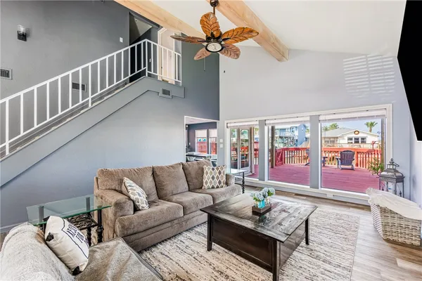 a living room with furniture