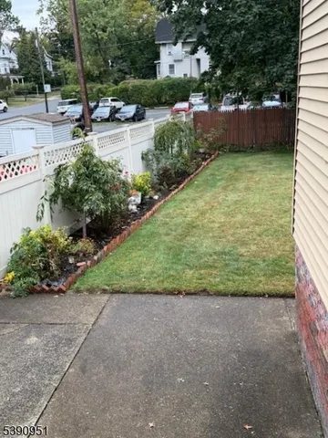 a view of a garden with plants
