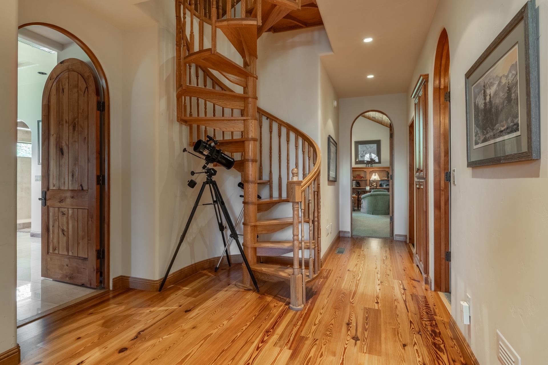 45 Skyline Road June Lake, CA 93529 - Photo 41 of 58 a view of a hallway with wooden floor and stairs