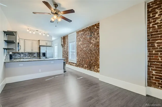 a view of counter top space and kitchen view