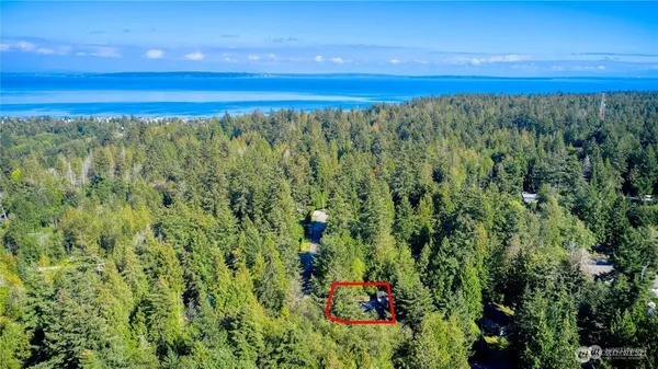 an aerial view of a house