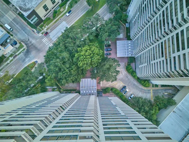 a view of a city with tall buildings