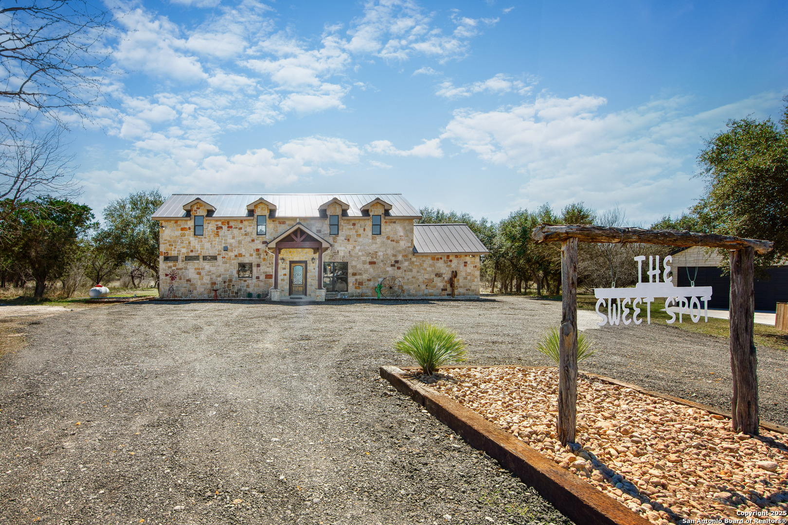 a view of a street with a building in the background