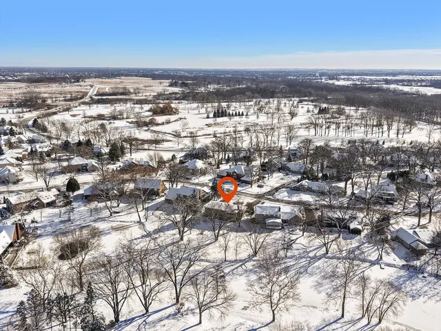 an aerial view of multiple house
