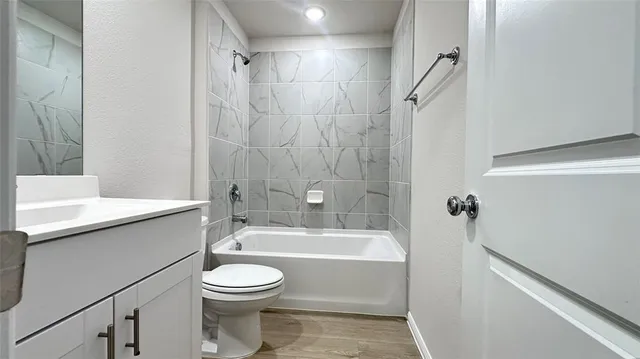 a view of a deck with a big yard