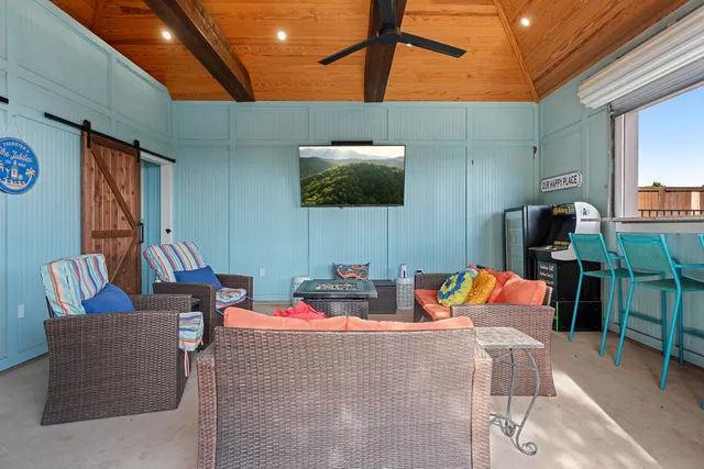 a view of an ocean and beach