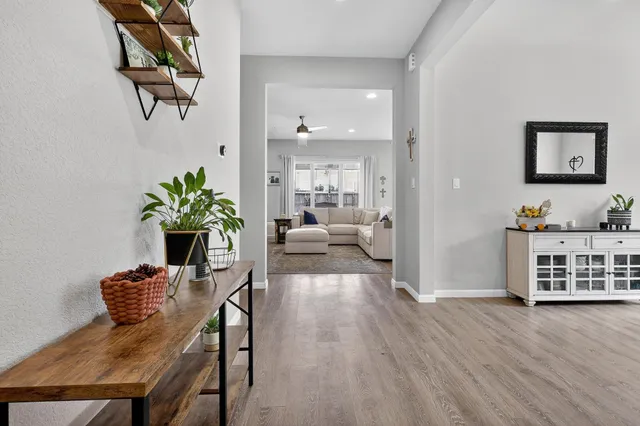a living room with furniture