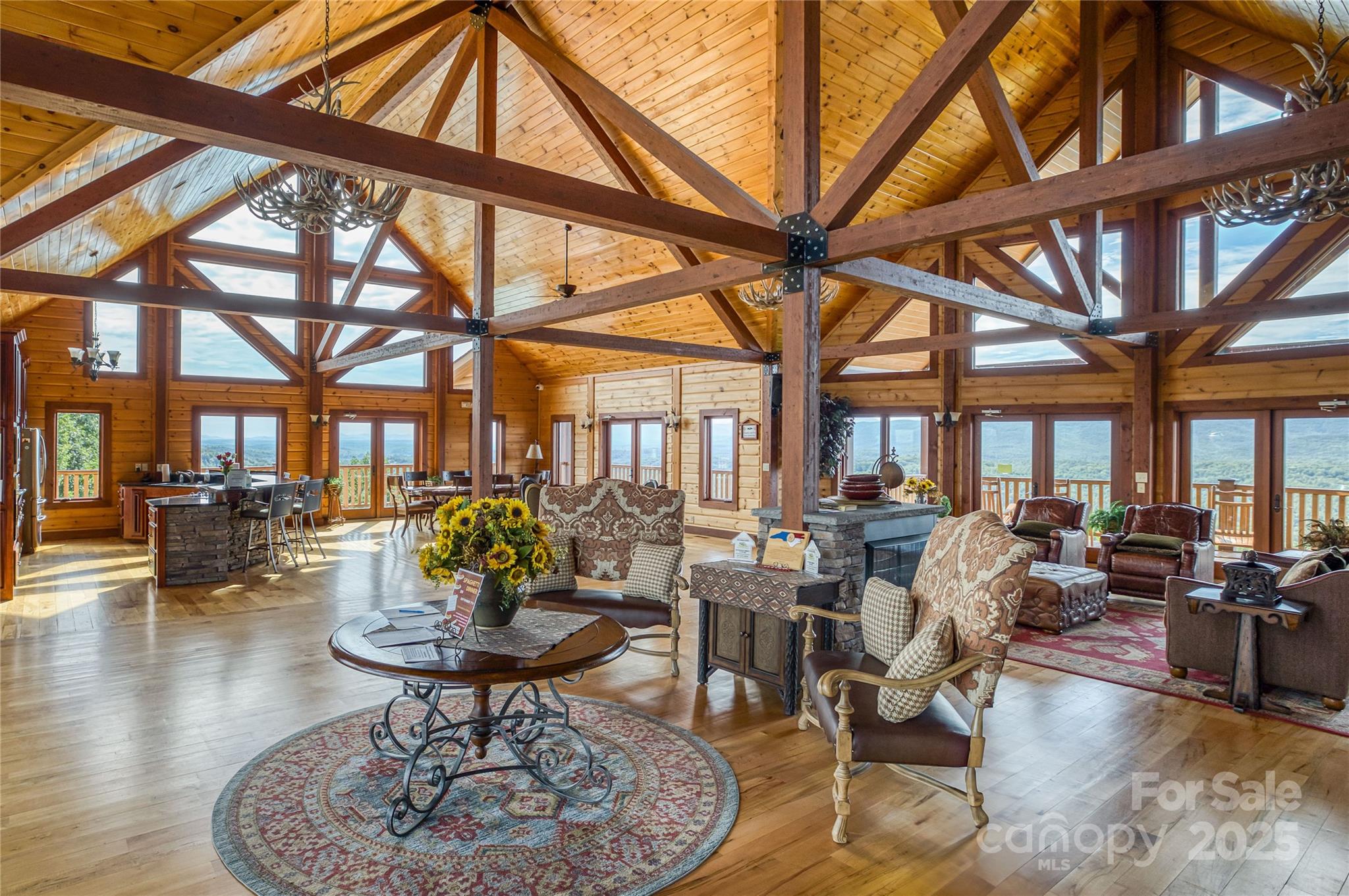 1030 River Club Ridge Lenoir, NC 28645 - Photo 20 of 34 a living room with furniture a fireplace and a large window