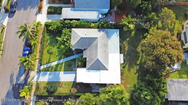 an aerial view of a house