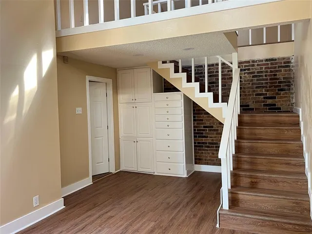 wooden floor view of a building with stairs