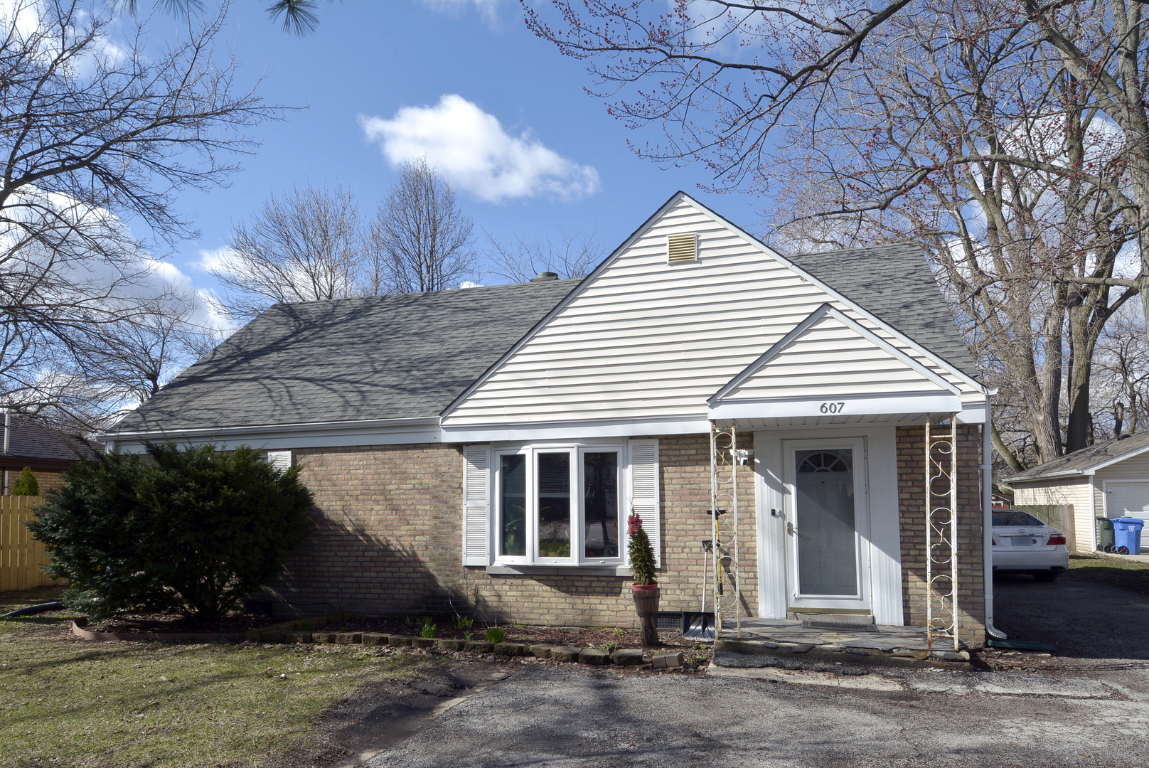 a front view of a house