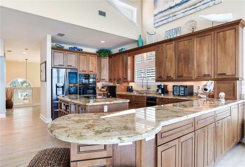 16480 Redington Drive Redington Beach, FL 33708 - Photo 18 of 93 a kitchen with kitchen island granite countertop a large counter top stainless steel appliances and cabinets