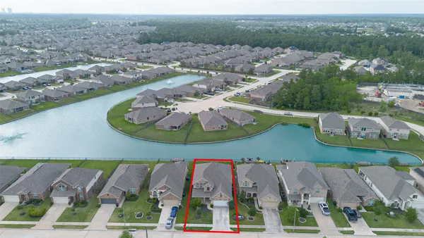 an aerial view of a house