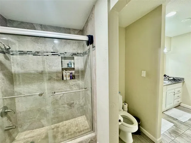 a bathroom with a shower