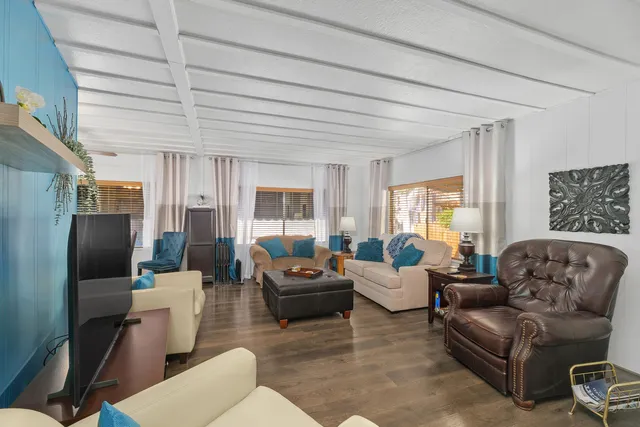 a living room with furniture