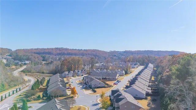 a view of a city with mountain