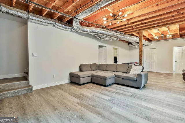 a living room with furniture