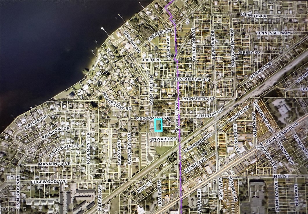 a water view of a large building