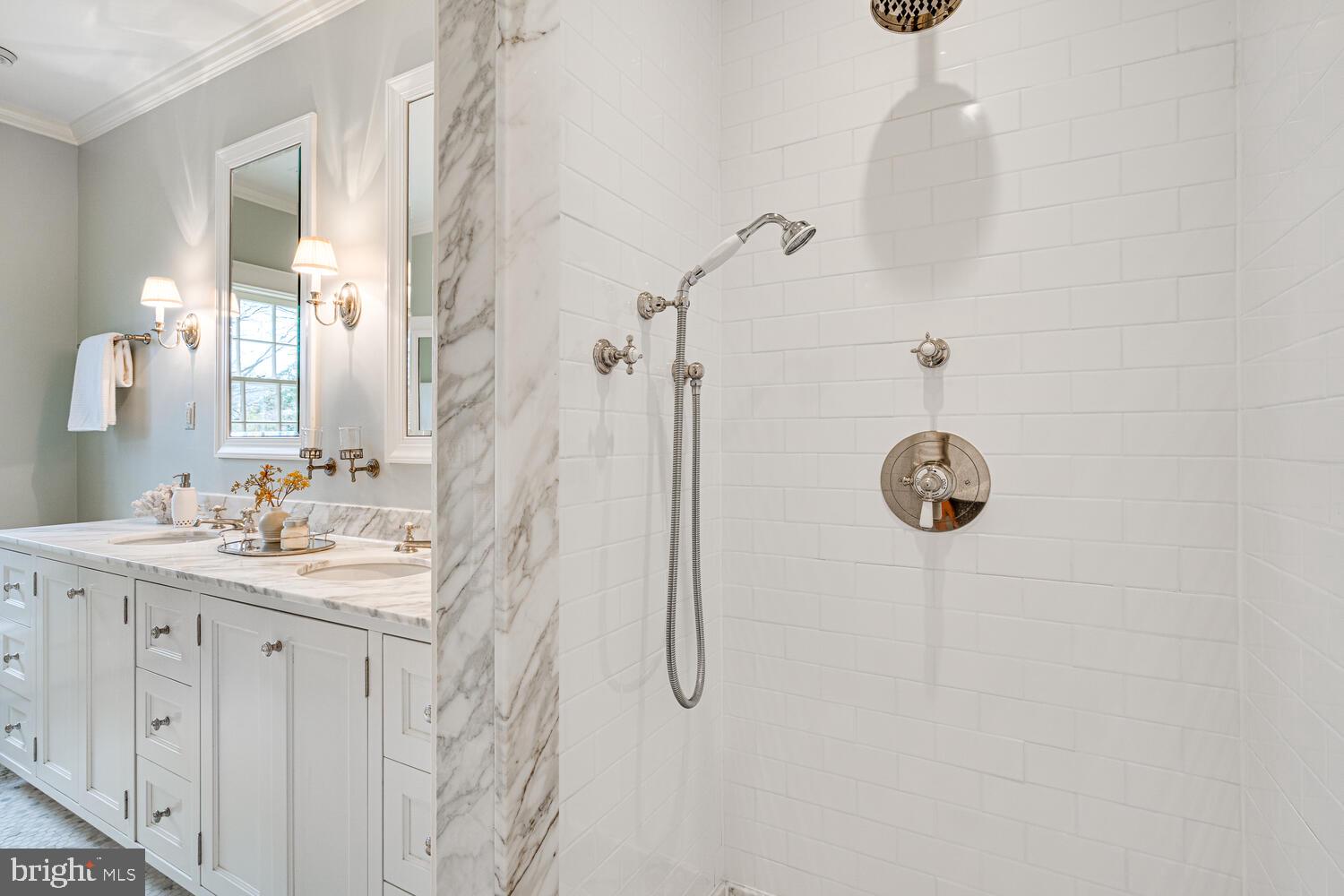 3512 Rittenhouse Street Northwest Washington, DC 20015 - Photo 56 of 132 a bathroom with a granite countertop sink a toilet and shower