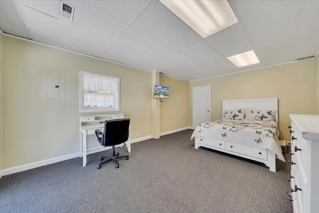 a view of a bench in a yard