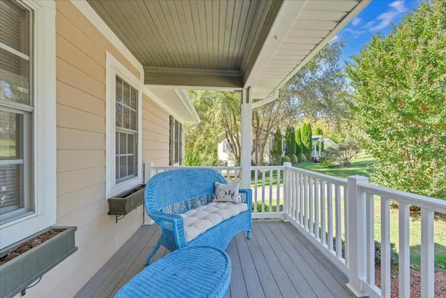 a view of a lake with a mountain in the background