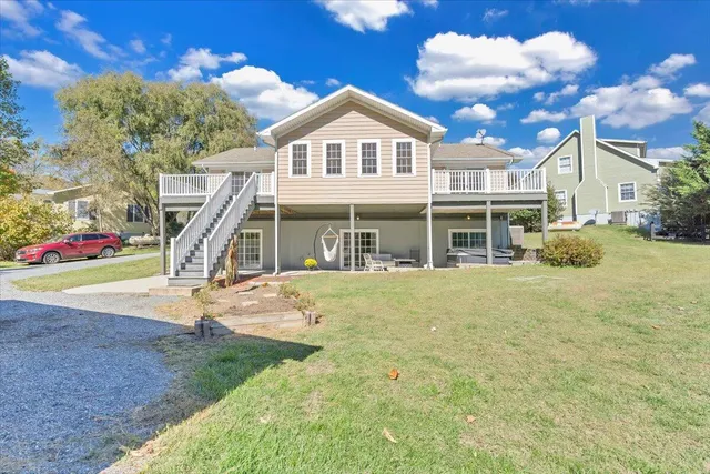 a view of an outdoor space and a yard