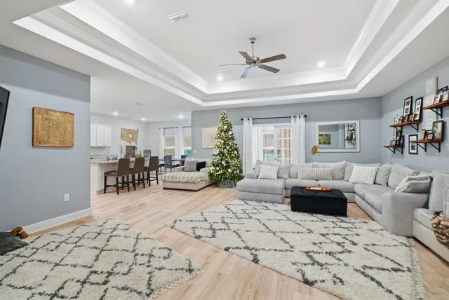 a living room with furniture