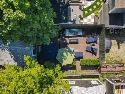 a view of an outdoor sitting area