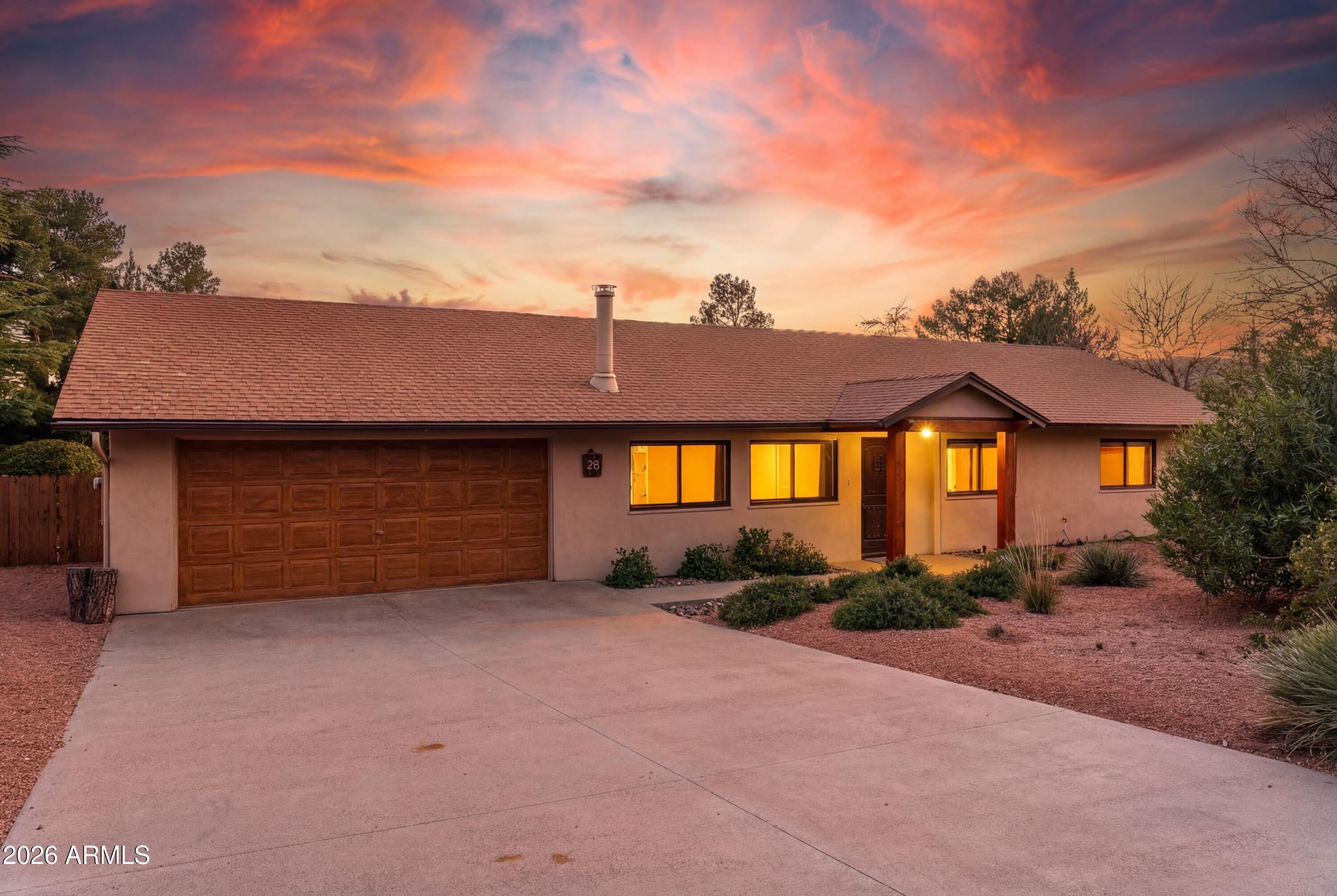 25 Spur Court Sedona, AZ 86351 - Photo 3 of 38 Front of Home - Sunset