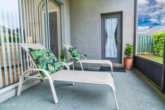a outdoor space with furniture