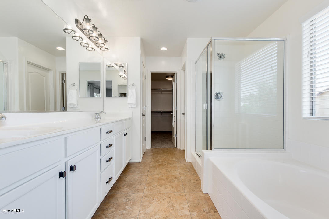 2133 South Martingale Road Gilbert, AZ 85295 - Photo 20 of 54 Spa like shower, tub, dual vannities