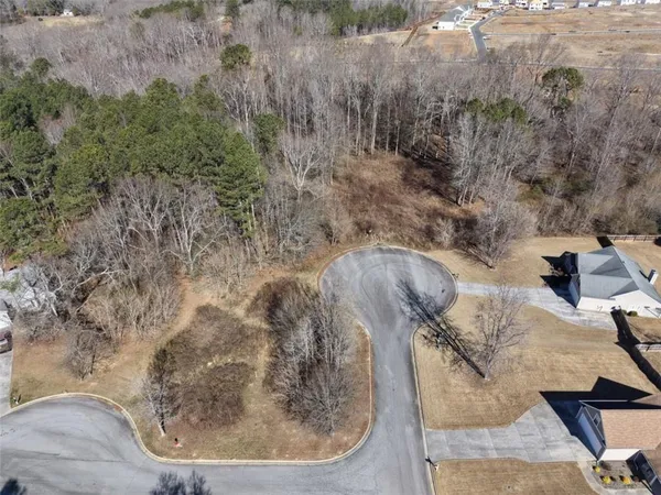 a view of a yard with a tree