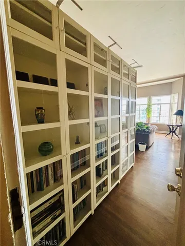 a view of an empty walk in closet